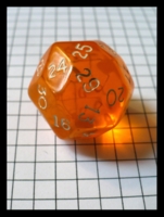 Dice : Dice - 30D - Large Transparent Orange With White Painted Numerals